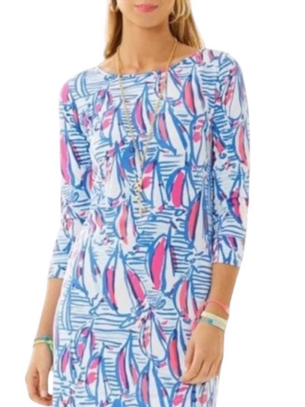 Lily Pulitzer Marlowe Sailboat Dress in Pima Cotton Size Medium